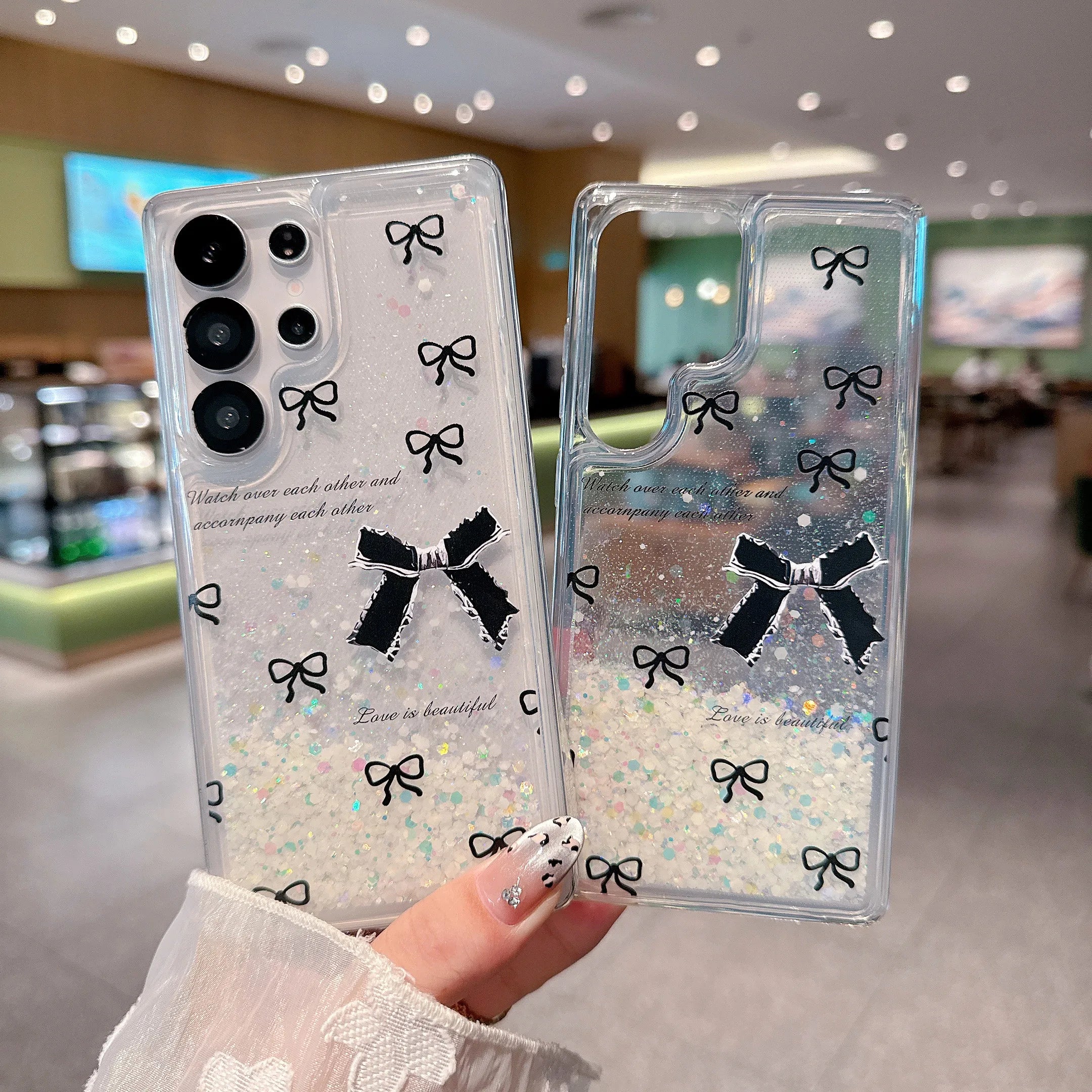 Bling Glitzer Hülle mit Schleife für Galaxy S25 Ultra