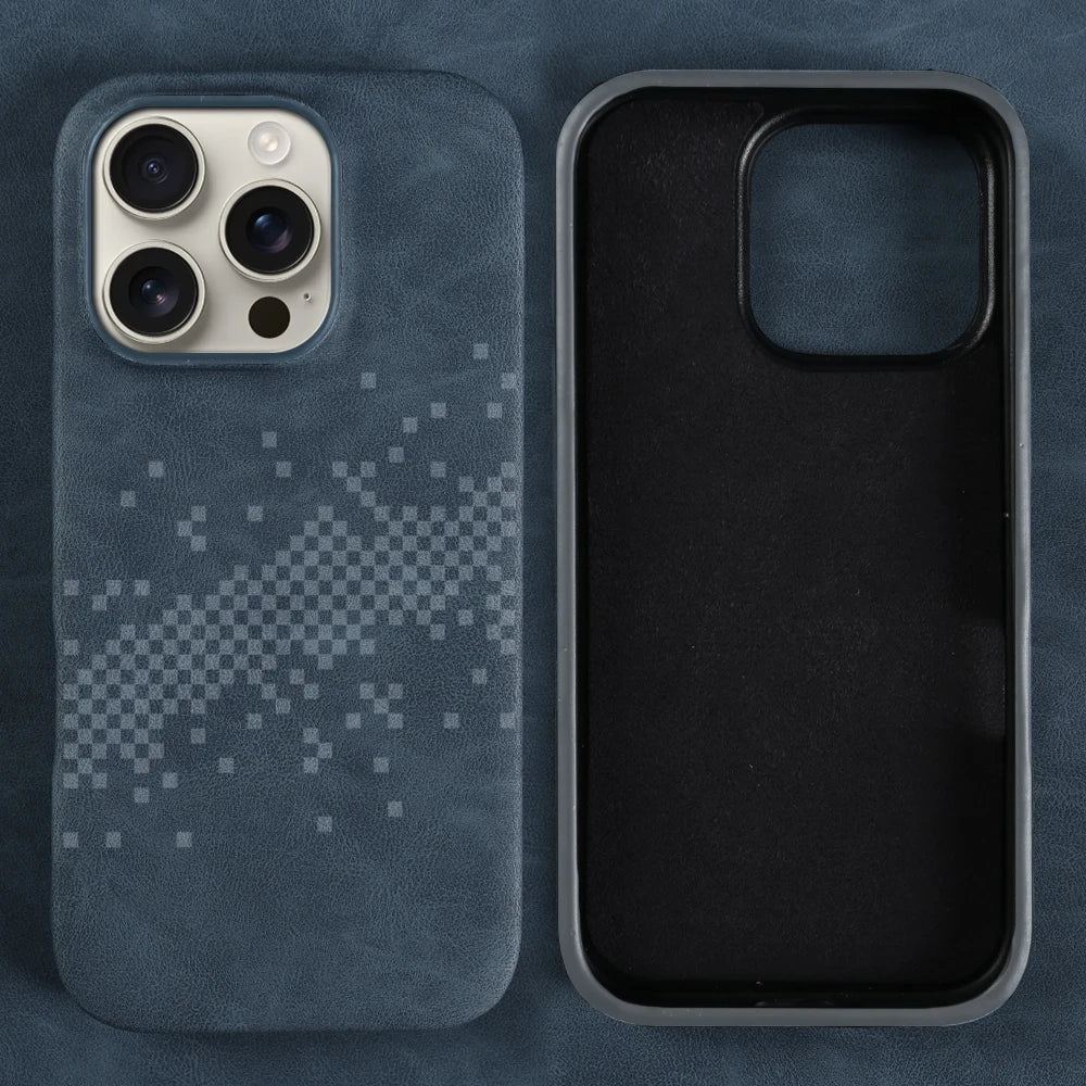 Luxury Leather Case for iPhone 17-15 Pro Max, Shockproof