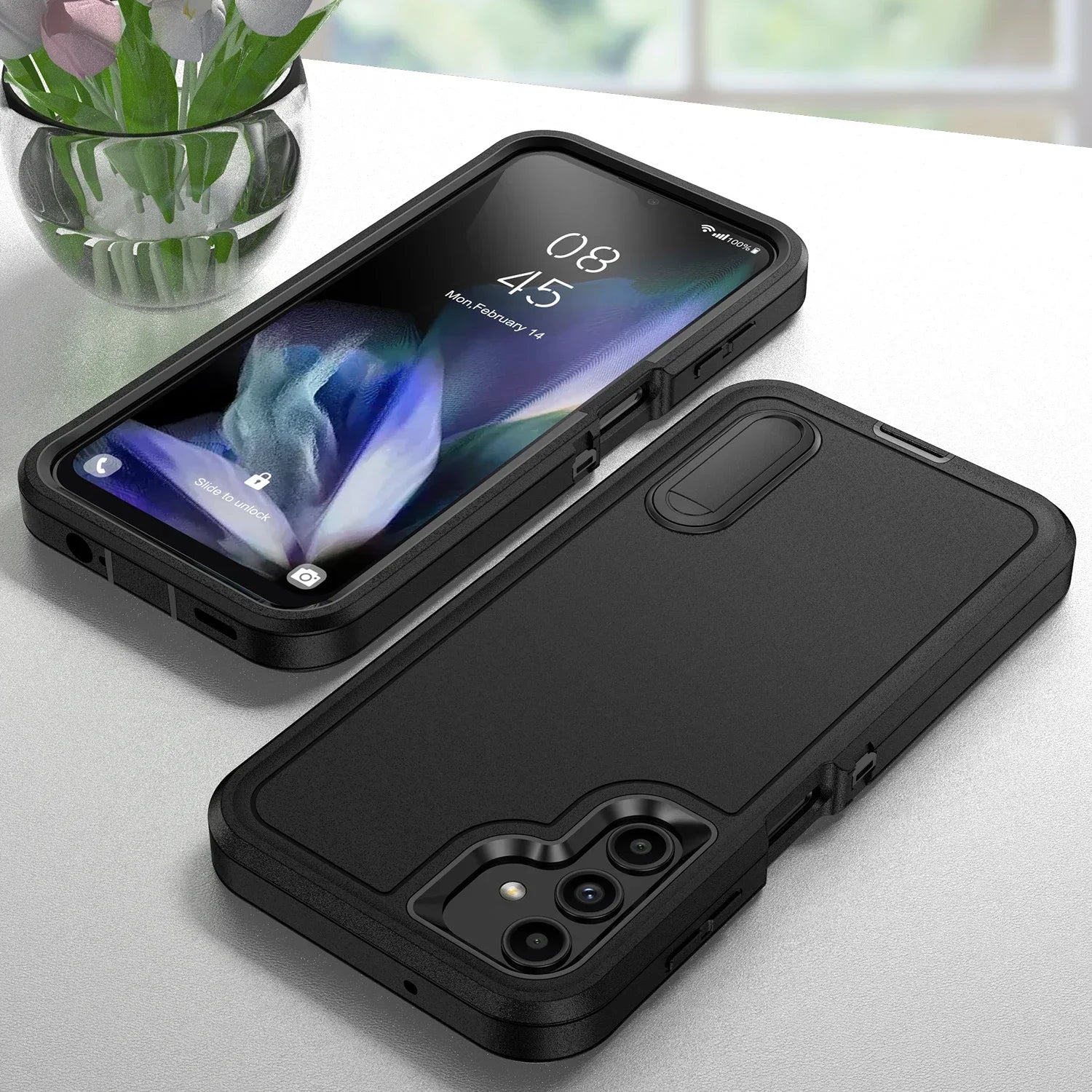 Robust anti-shock case with stand for Samsung