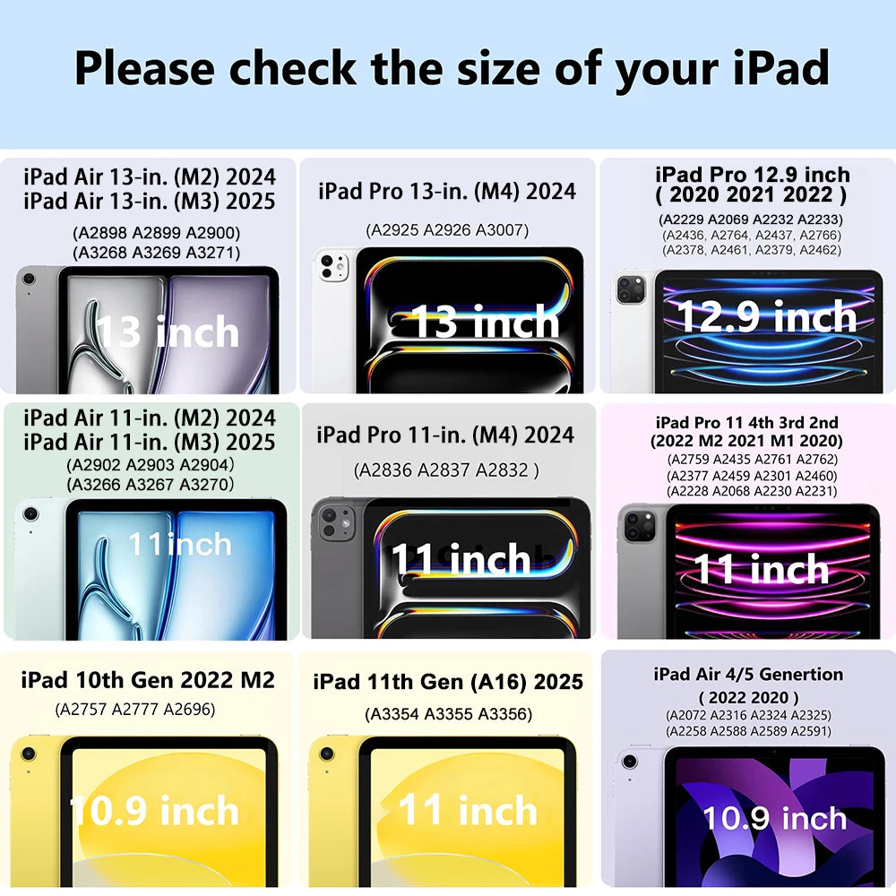 iPad Hülle Air & Pro 11–13 Zoll