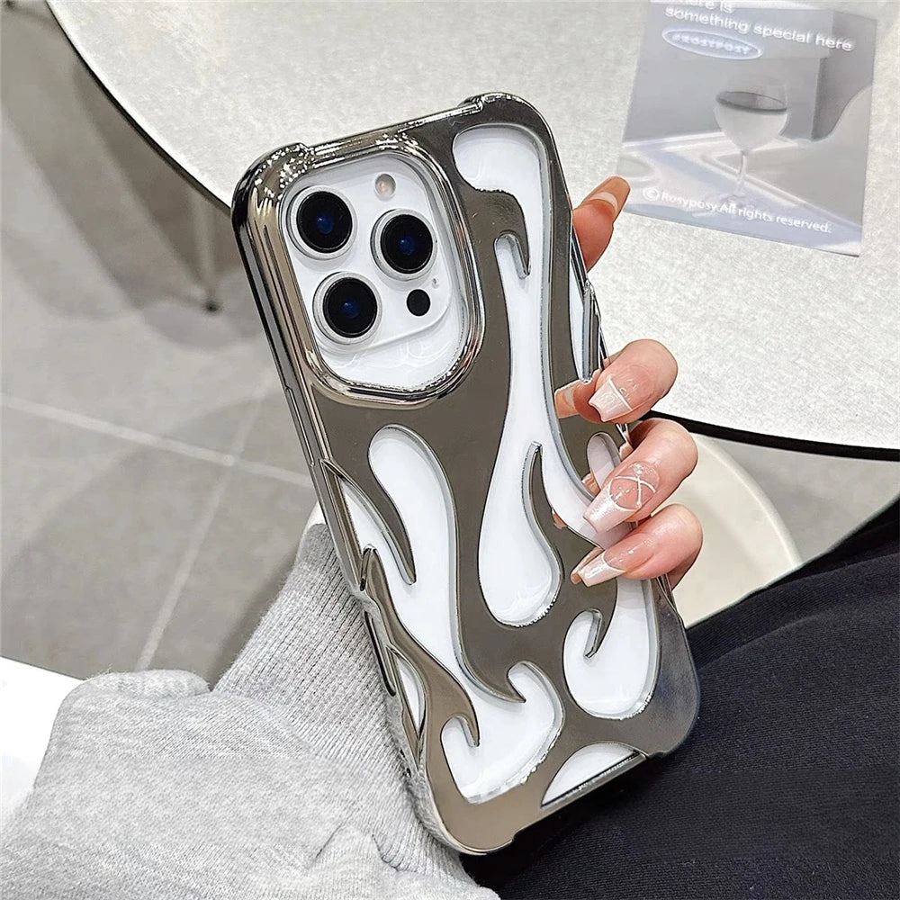 Luxury 3D Flame Case for iPhone 17, Silicone