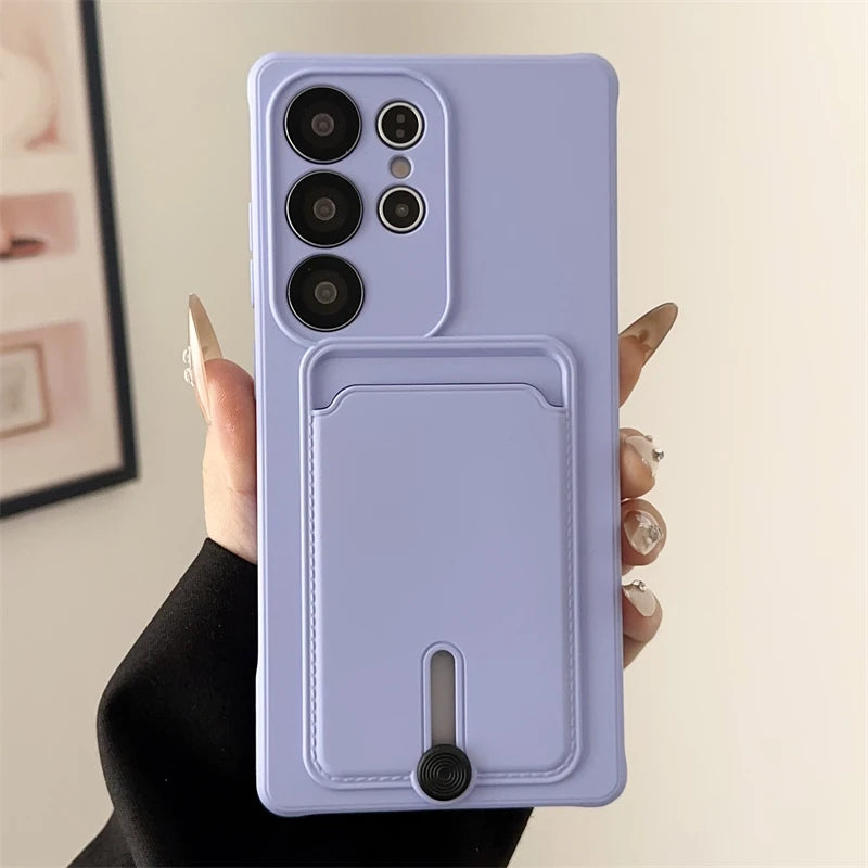 Weiche Silikon Kartenhalter Hülle Samsung S25 S24 Plus