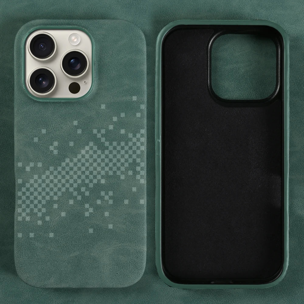 Luxury Leather Case for iPhone 17-15 Pro Max, Shockproof