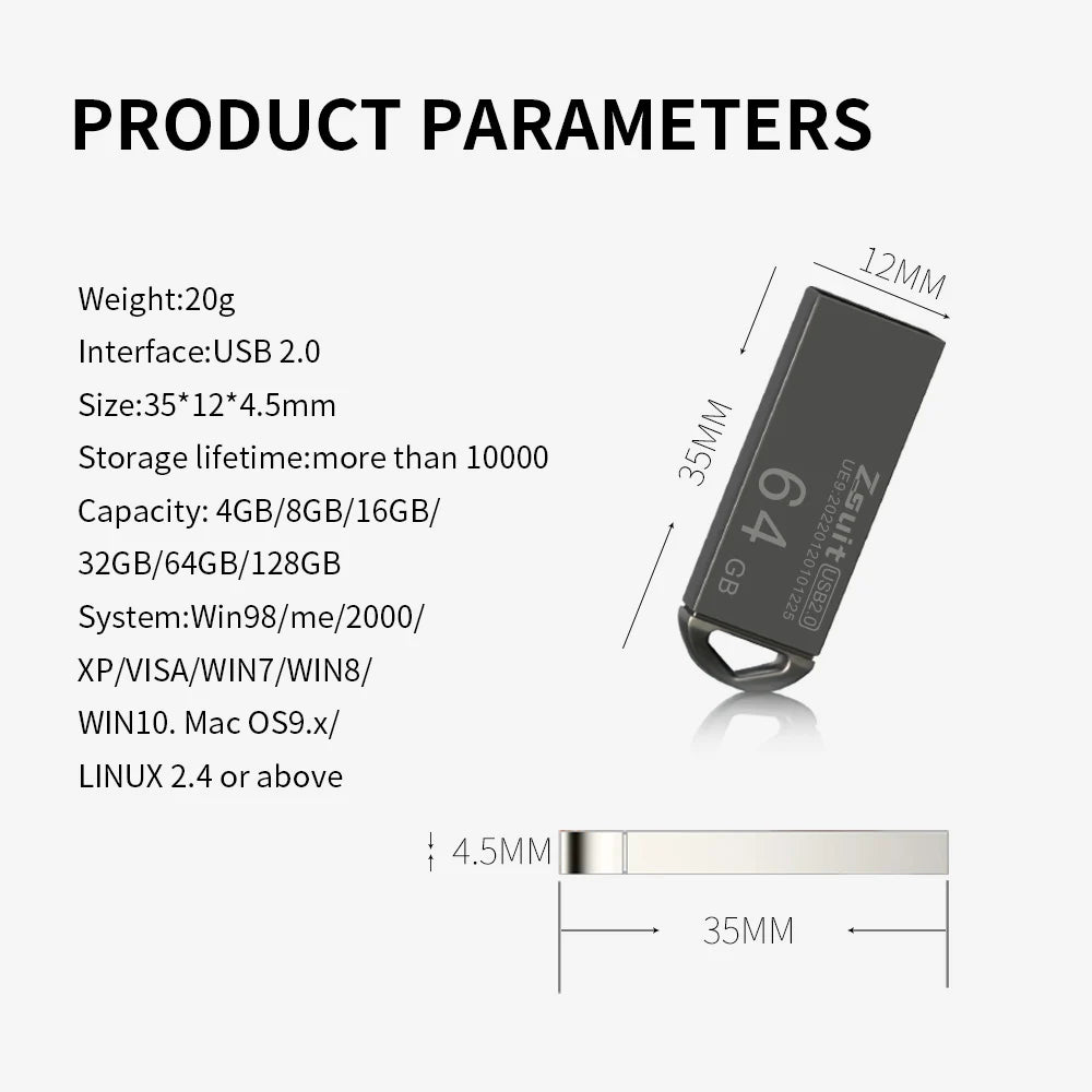 Metall USB-Stick 128GB Hochgeschwindigkeits Pen Drive