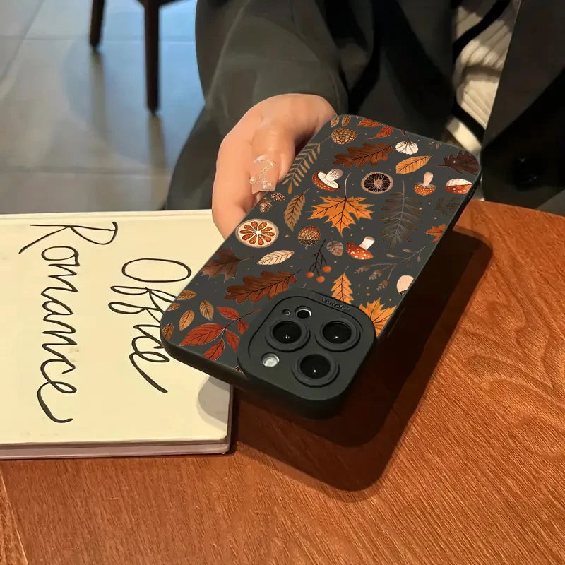 Herbstliche Blätter Hülle für iPhone aus Silikon