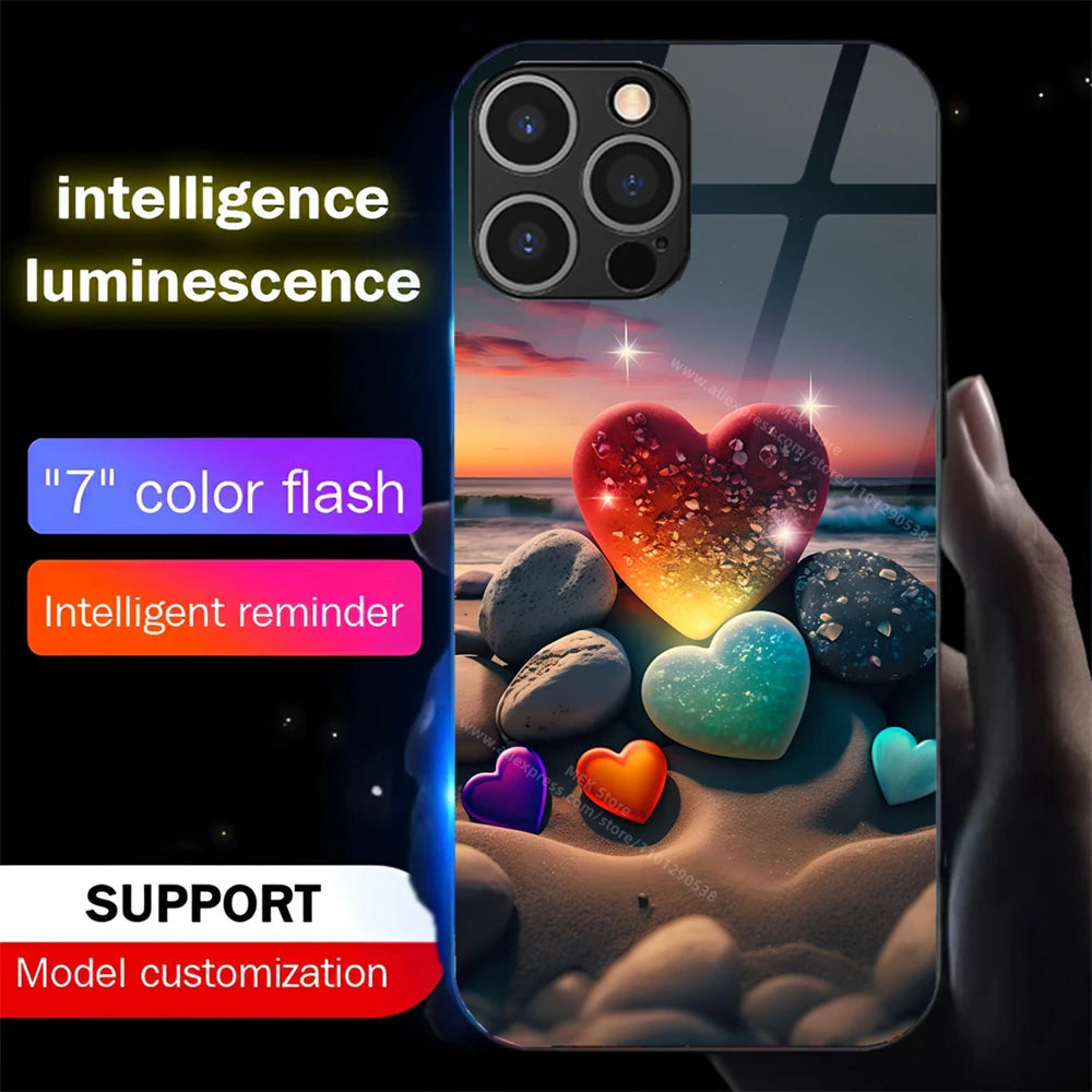 Leuchtende Love Beach Hülle für iPhone 17 Pro Max