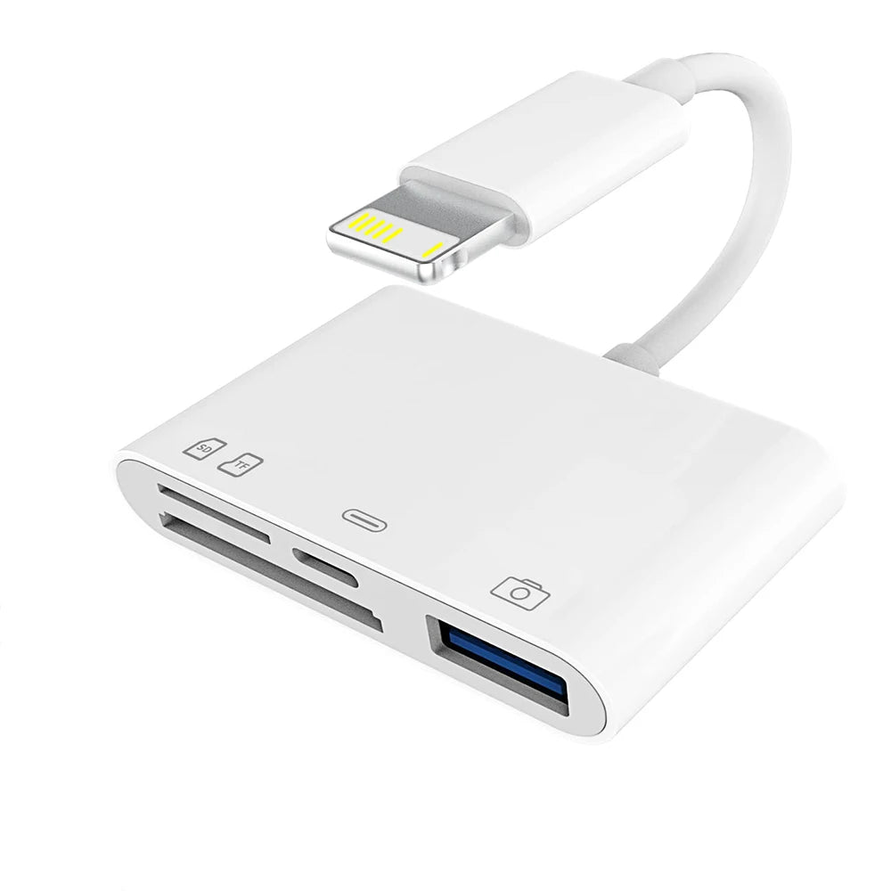 4-in-1 USB Typ-C & Lightning Kartenleser für iPhone