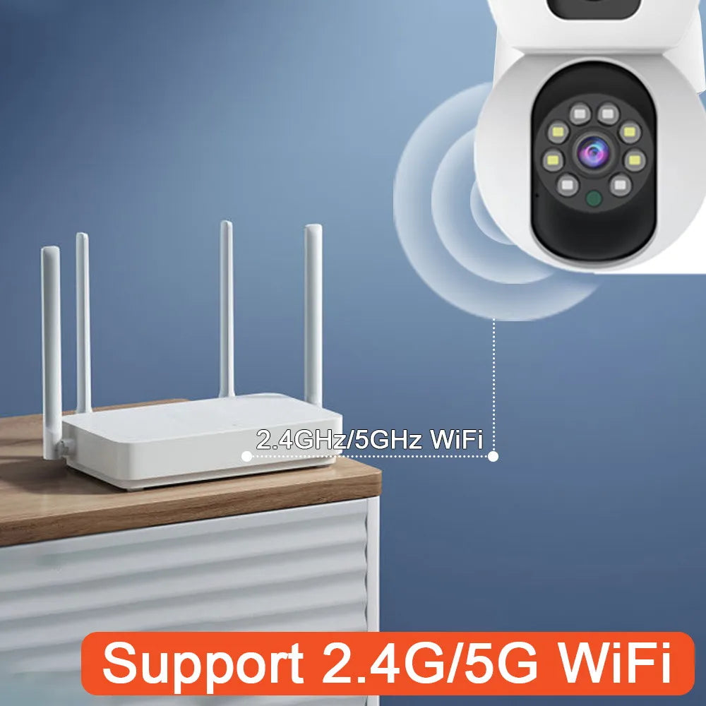 4K PTZ WiFi IP Camera with Dual Lens & Tracking