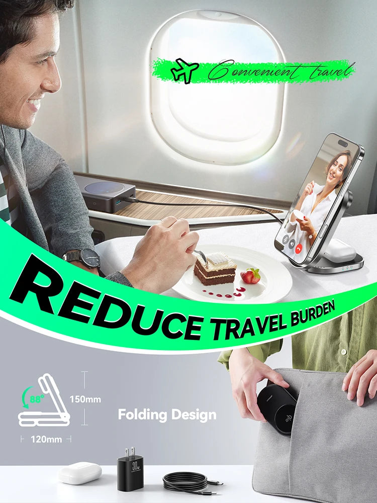 3-in-1 Kabellose Qi2 Ladestation für iPhone & Watch