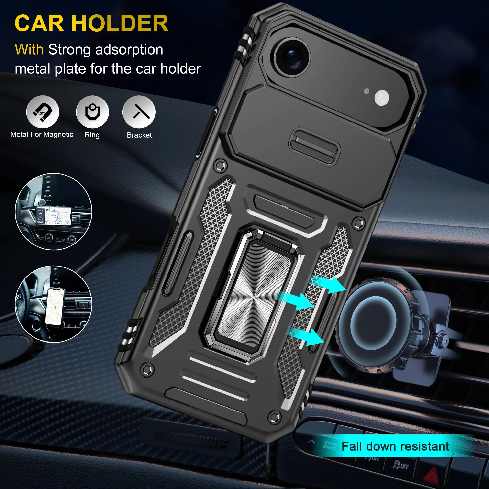 Hülle für iPhone 17 mit Ständer Ring – robust & praktisch