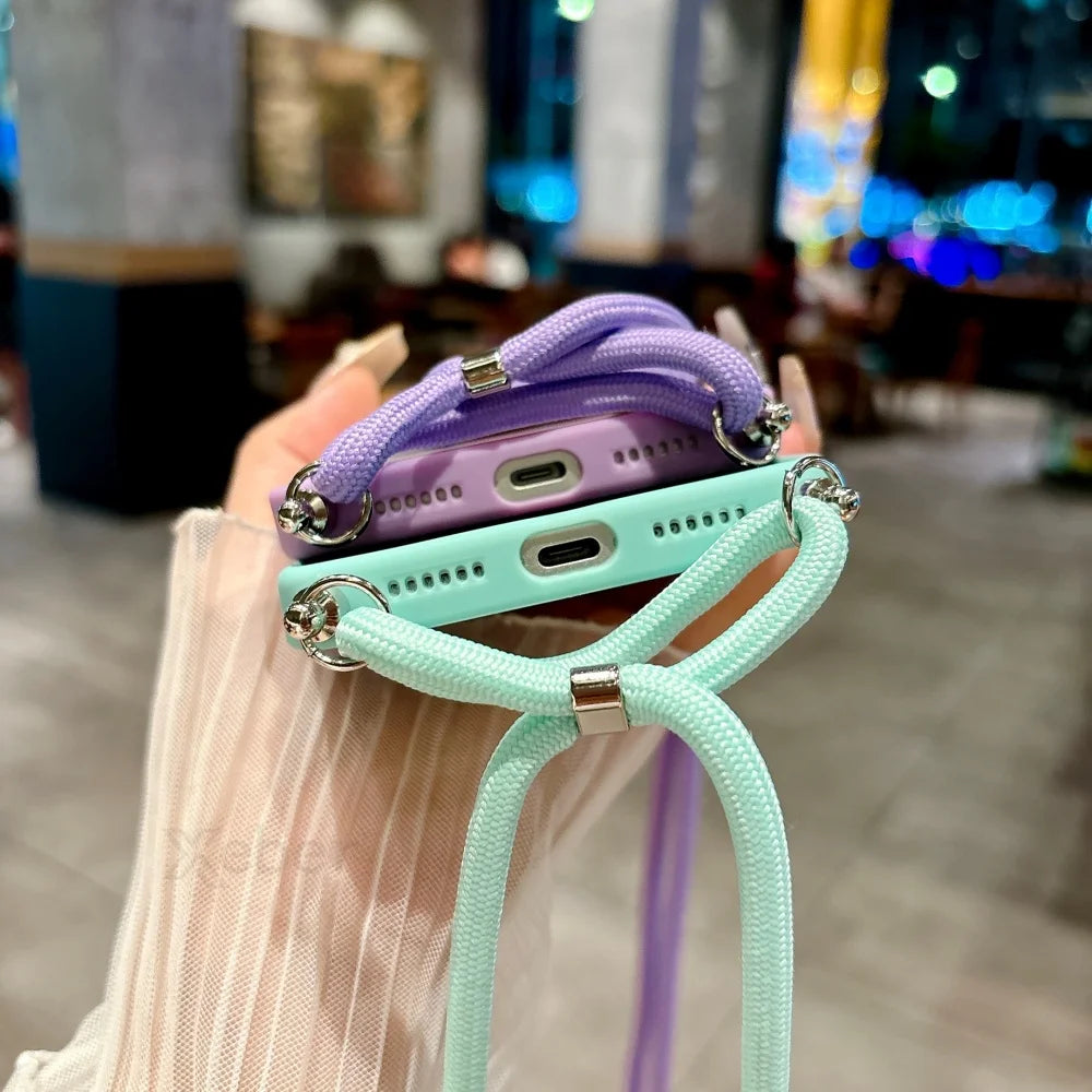 Magnetische Magsafe-Hülle mit Band für iPhone 11–17