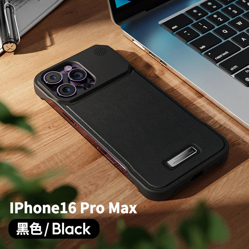 Luxuriöse magnetische Lederhülle für iPhone 17 Pro Max