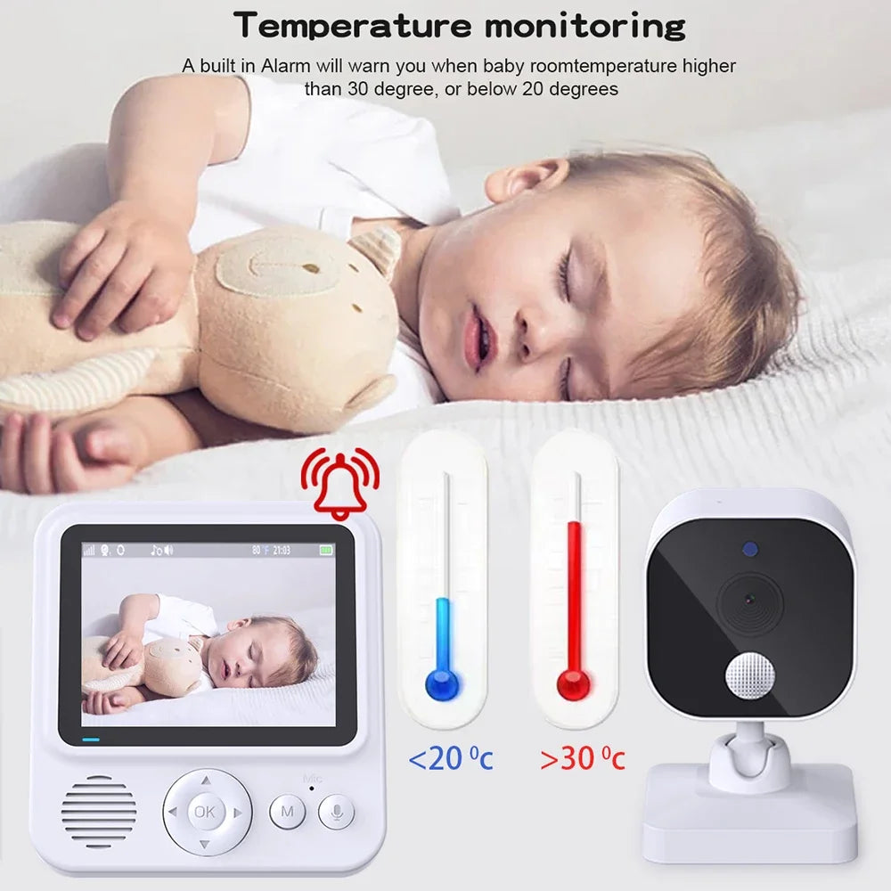 2.8 inch baby monitor with night vision & temperature