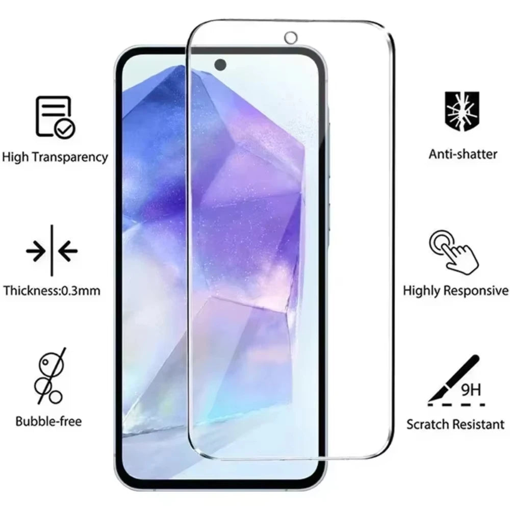 5-pack tempered glass screen protectors for Samsung A12–A72 S10E