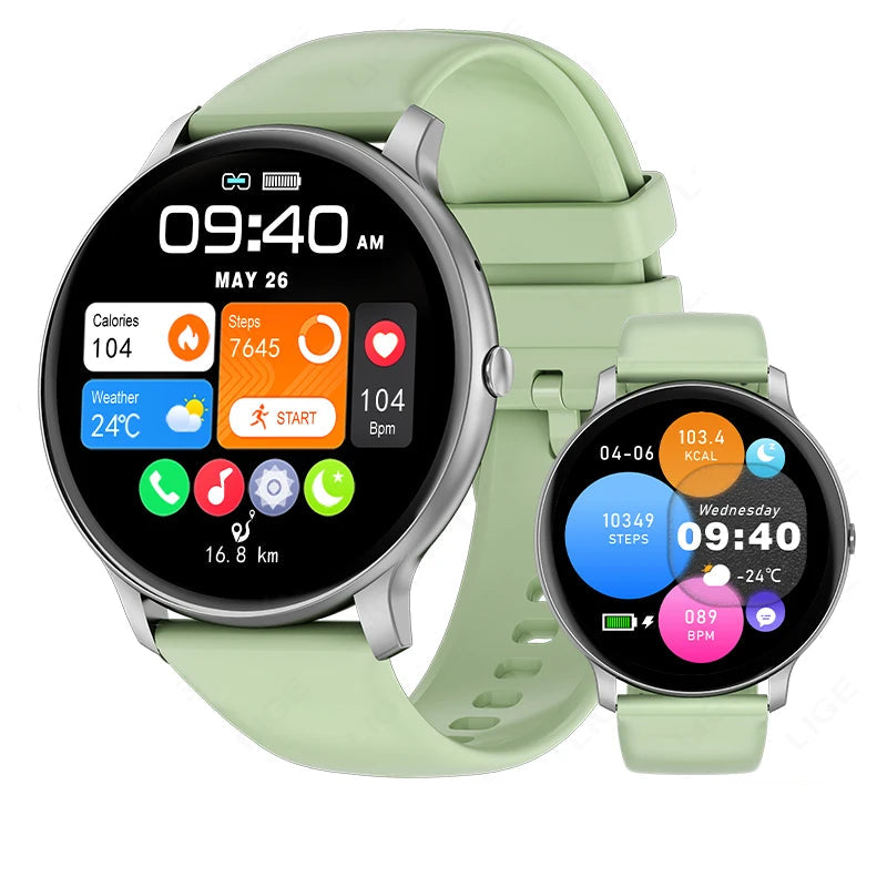 Smartwatch 2025 für Herren & Damen – Bluetooth-Anruf, Fitness, Herzfrequenz & Gesundheit