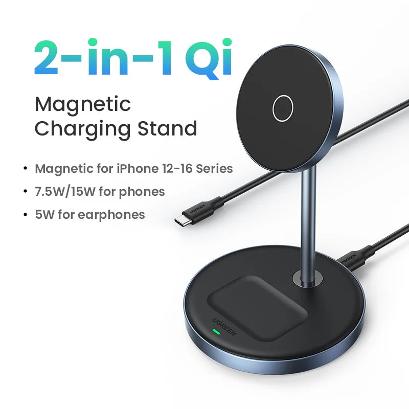 20W Magnetic 2-in-1 Charging Station Fast