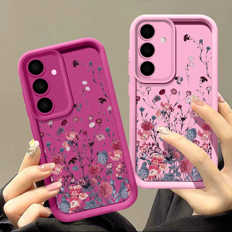 Elegant red floral case for Samsung Galaxy & A series