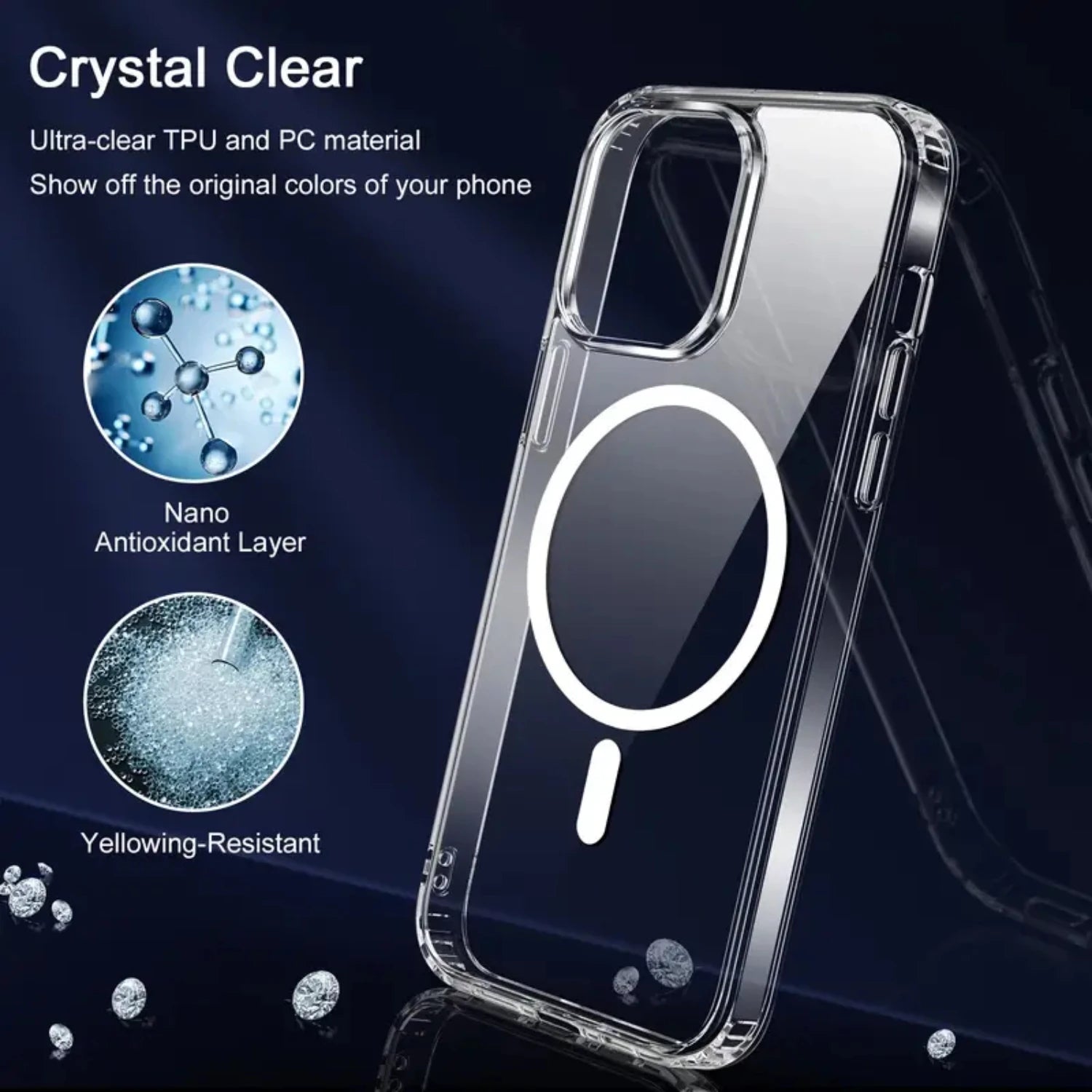 Magnetische transparente iPhone 14 Hülle