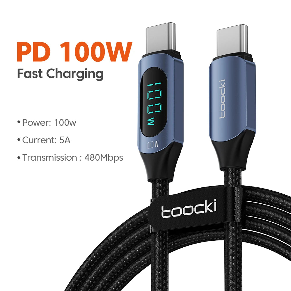 Toocki 100W USB-C PD Schnellladekabel