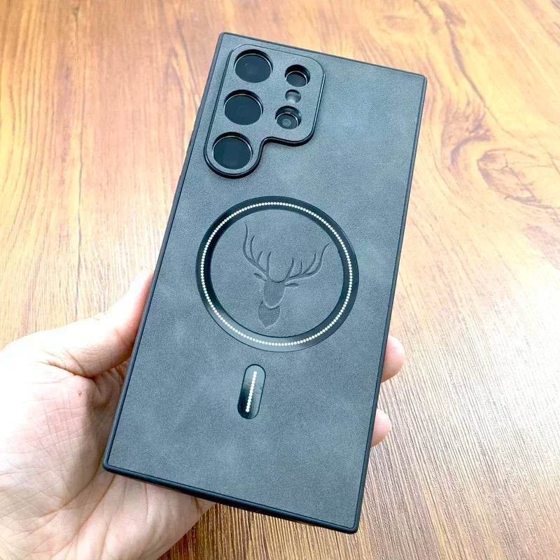 Vintage PU Lederhülle mit MagSafe