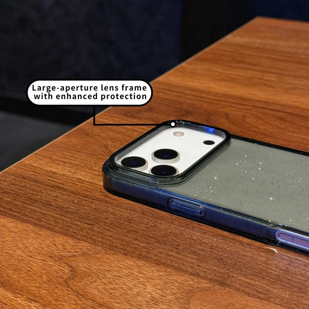 Transparente Glitzer Hülle für iPhone 17 Pro Max