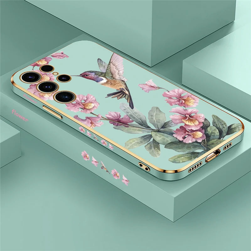 Blumen Vogel Hülle für Samsung S25 Ultra 5G