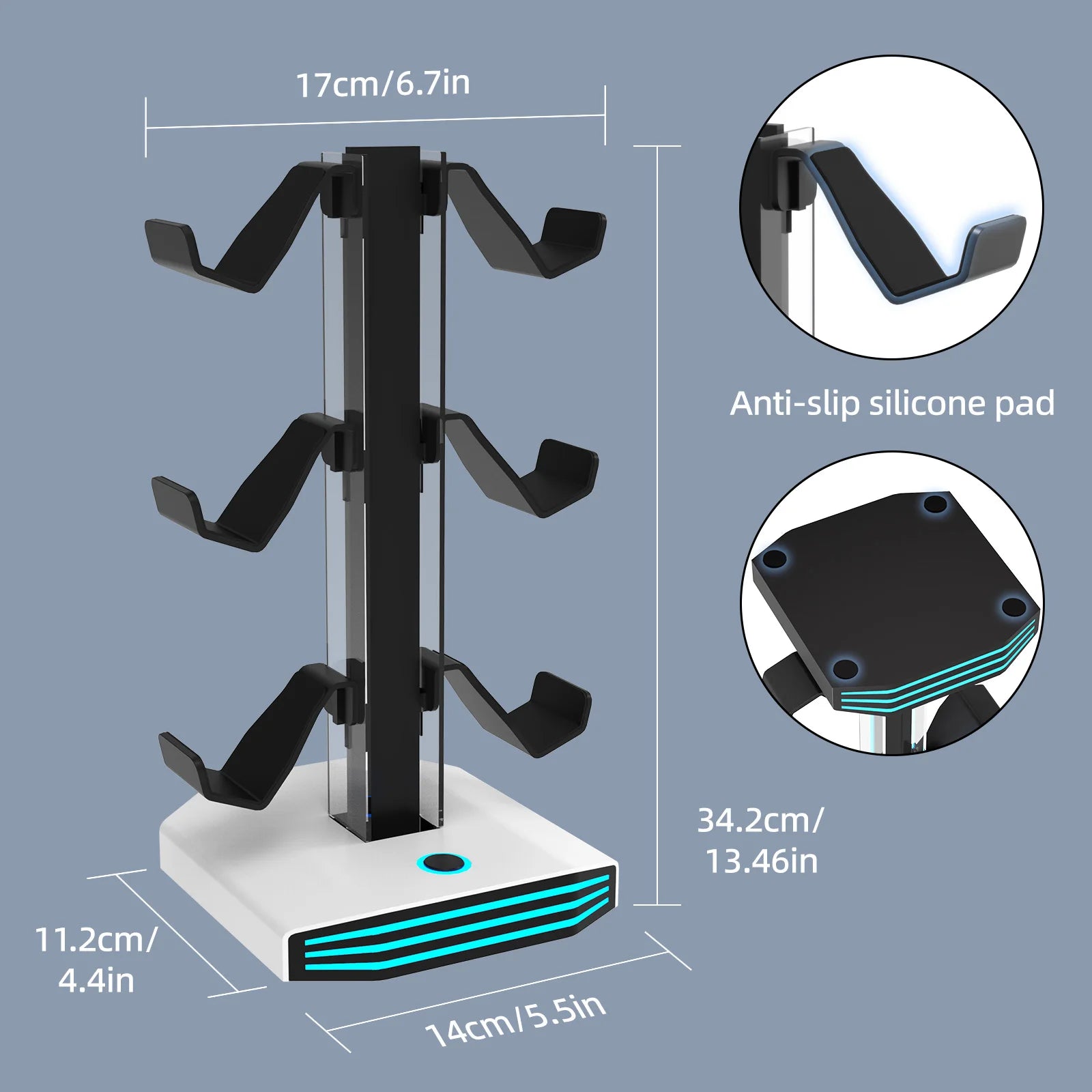 RGB Headset Ständer & Controller Halter Universal 2-in-1 Gaming Halterung