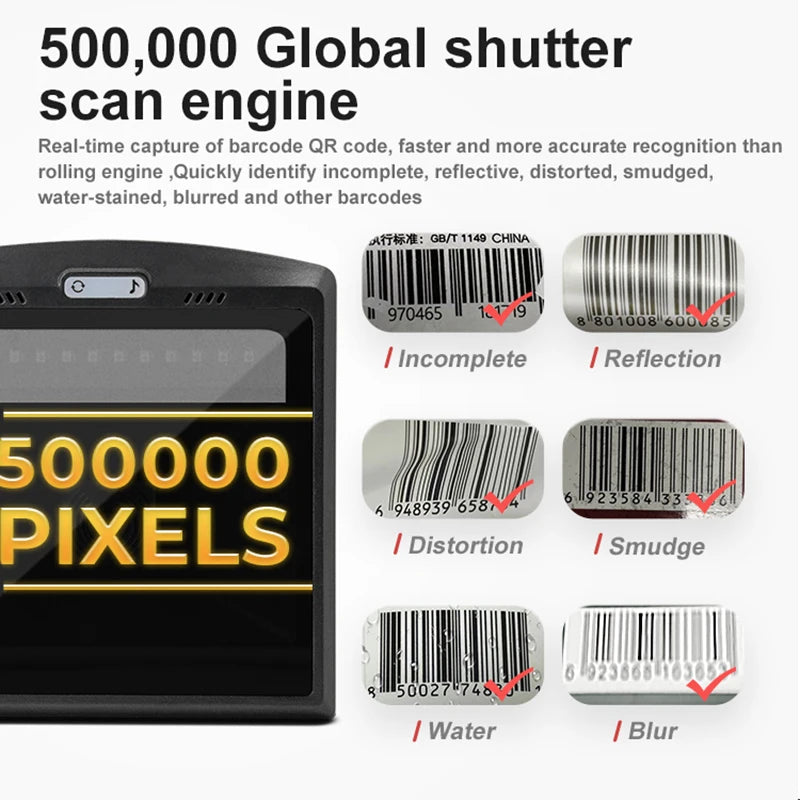 Portable 1D 2D QR barcode scanner for logistics