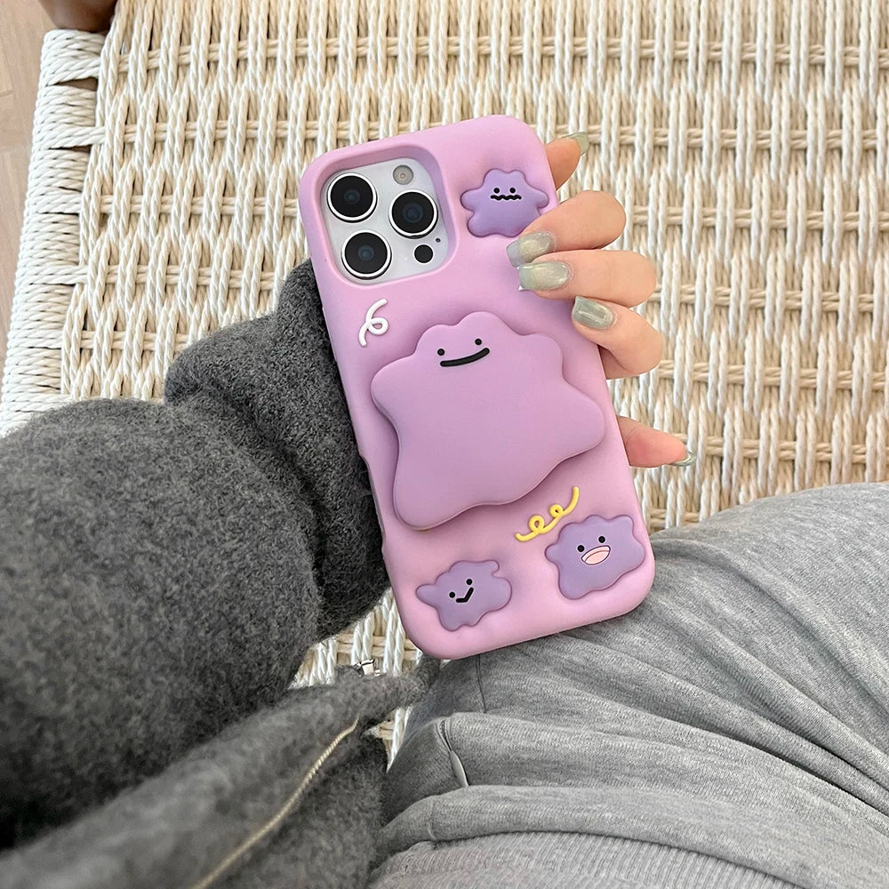 3D Cartoon Spiegelhülle mit Ständer für iPhone