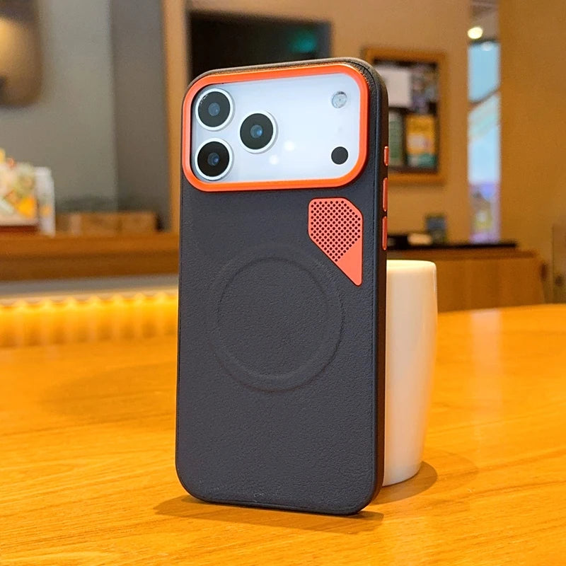 Luxuriöse Magnetische PU Leder Hülle für iPhone 17 Pro