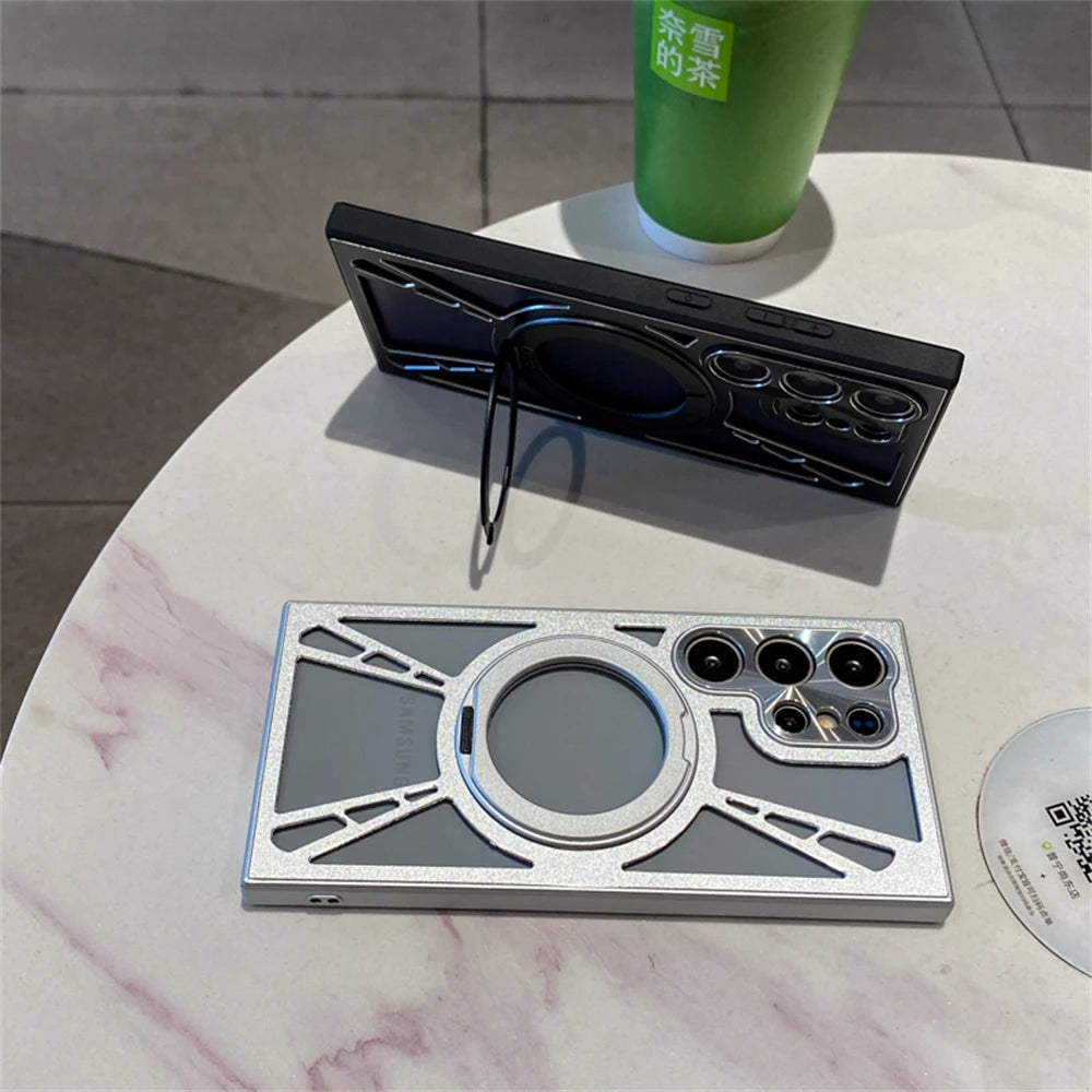 Magnetische Hülle mit Ringhalter für Galaxy S25 Ultra