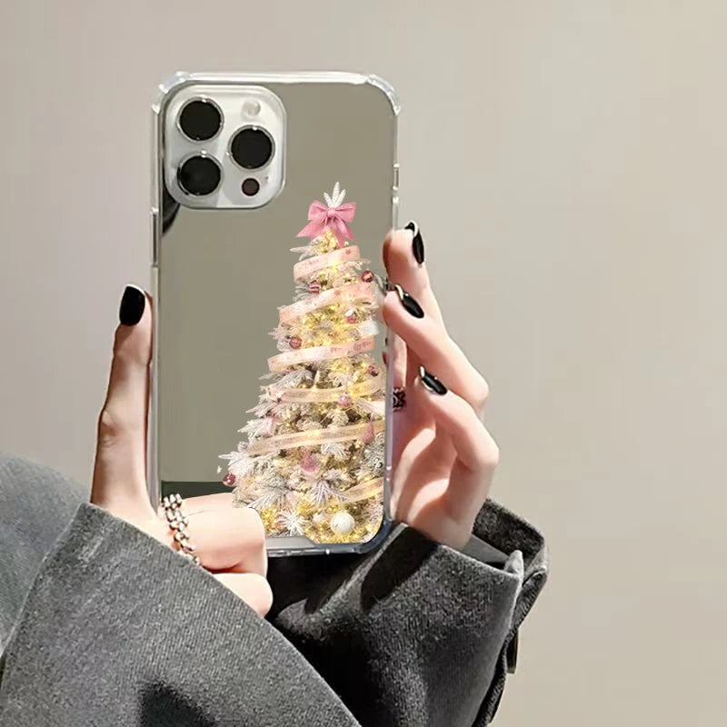 Weihnachtsbaum Muster Spiegel Hülle für Samsung S25