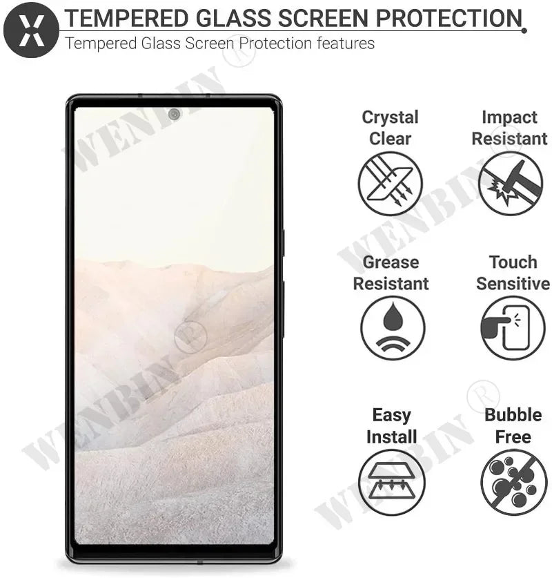 3X Tempered Glass Screen Protectors for Google Pixel 10 9 8 7 6 Pro