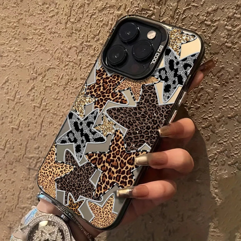 Leopardenprint Stern Design Hülle für iPhone 17