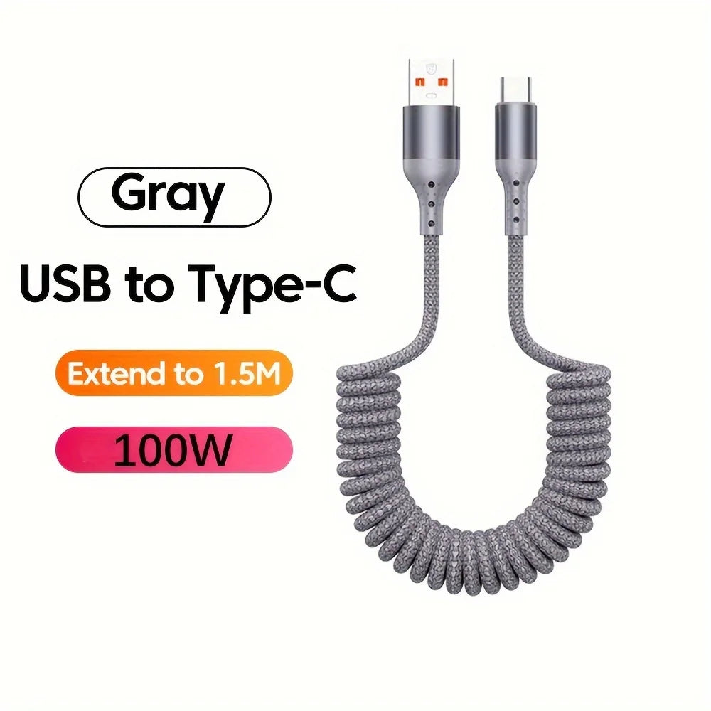 100W USB Typ C Schnellladekabel Auto