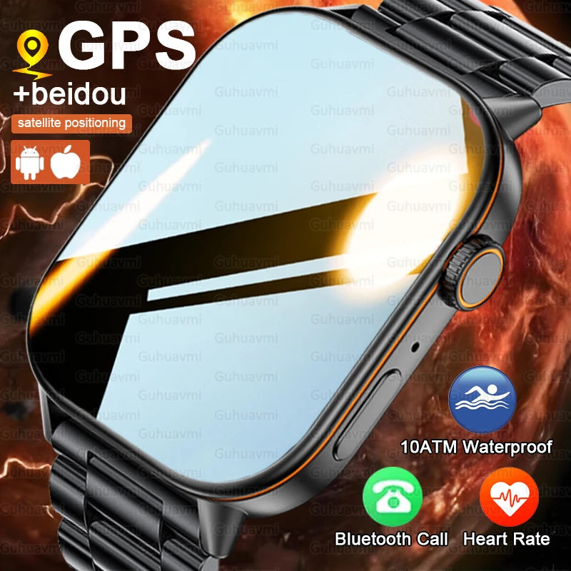 Robuste 2025 Militär GPS Smartwatch mit Taschenlampe & Bluetooth-Anruf für Android & iOS