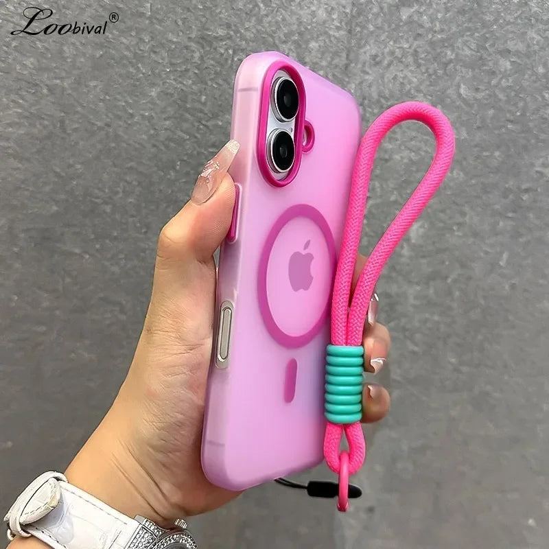 Candy-colored Magsafe case with strap