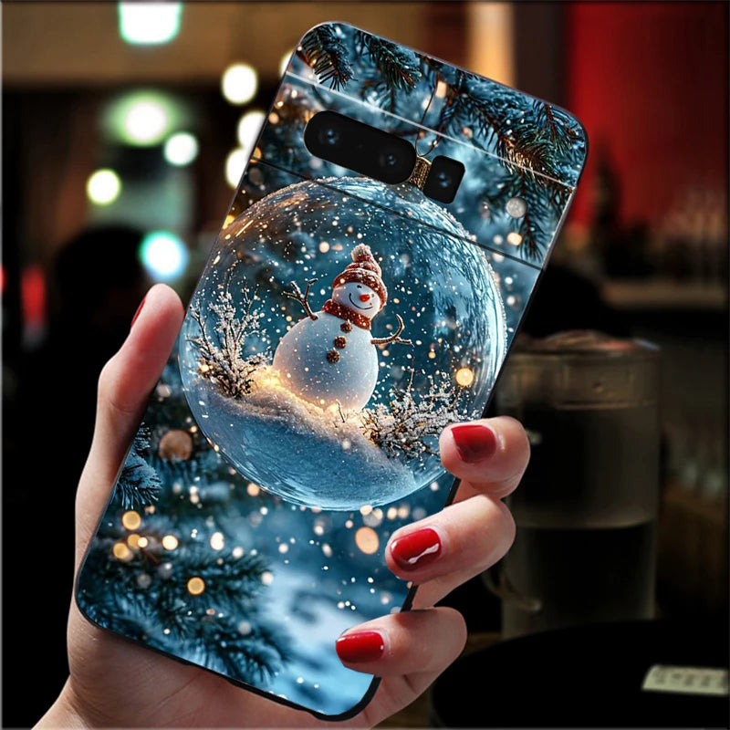 Weiche Weihnachts TPU Hülle für Google Pixel 8 9 und 10 Stoßfest Flexibel Rutschfest Langlebig Passgenau Silikon Case