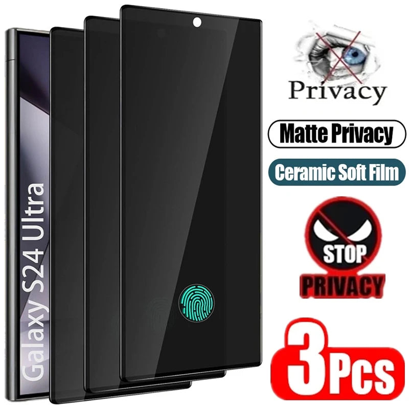 3-pack Matte Ceramic Privacy Screen Protector for Samsung