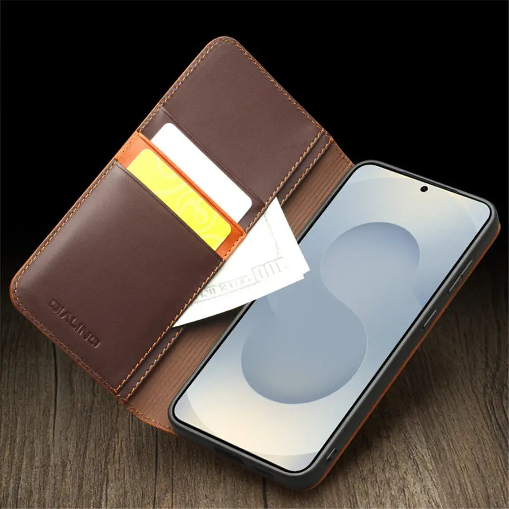 Premium Lederhülle für Samsung Galaxy S25 Edge Business