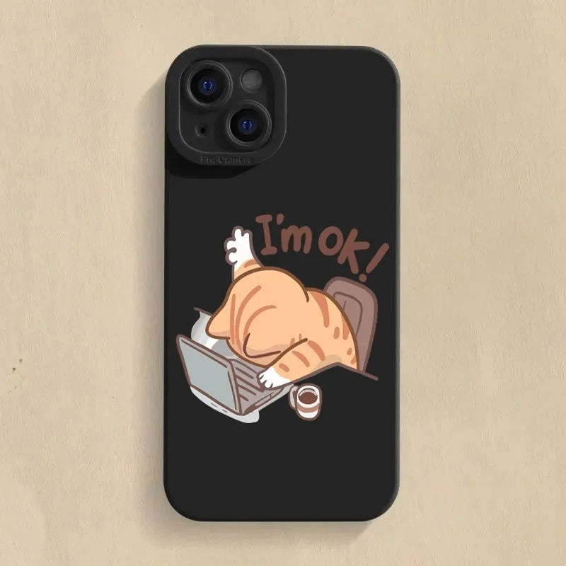 Süße Katzen Silikon Handyhülle iPhone Stoßfest Softcover