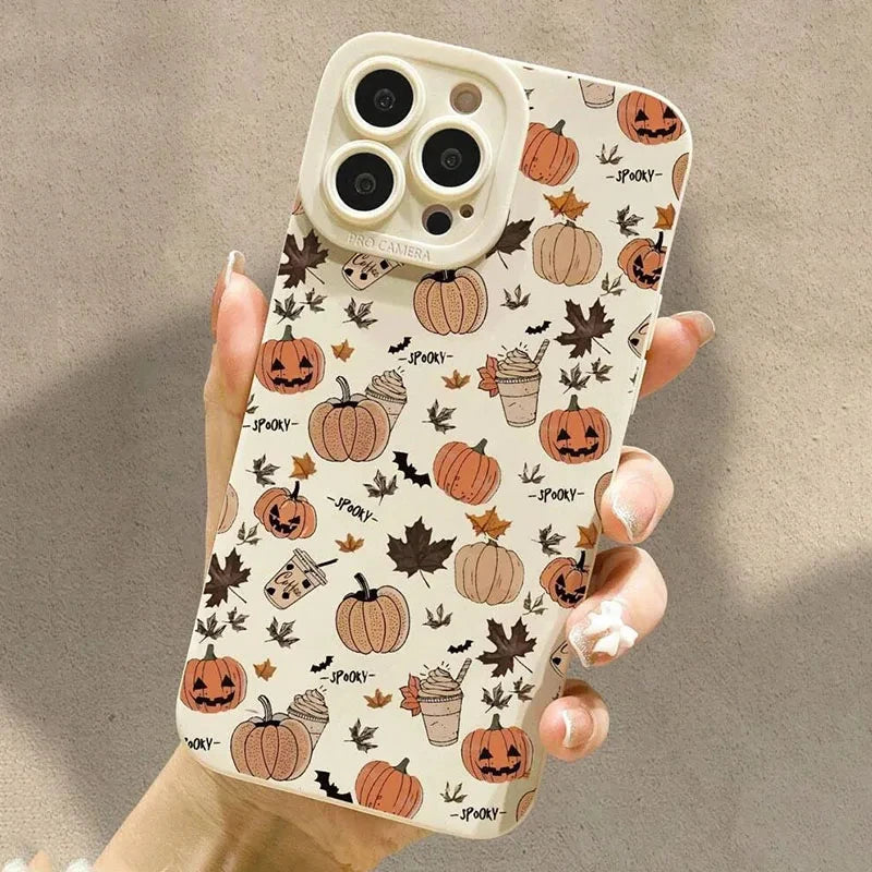 Weiche TPU Hülle Halloween Kürbis für iPhone
