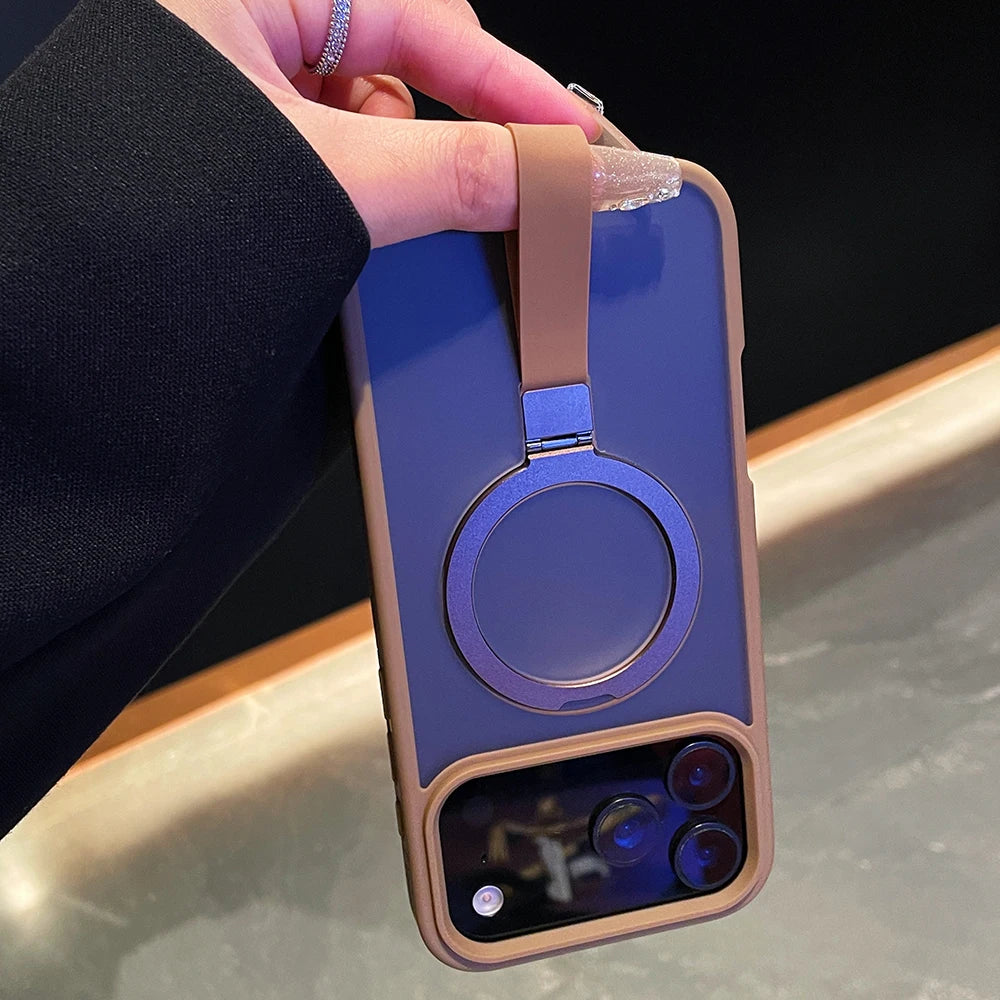 Für iPhone 17 – Magnetische Hülle mit Metallhalter