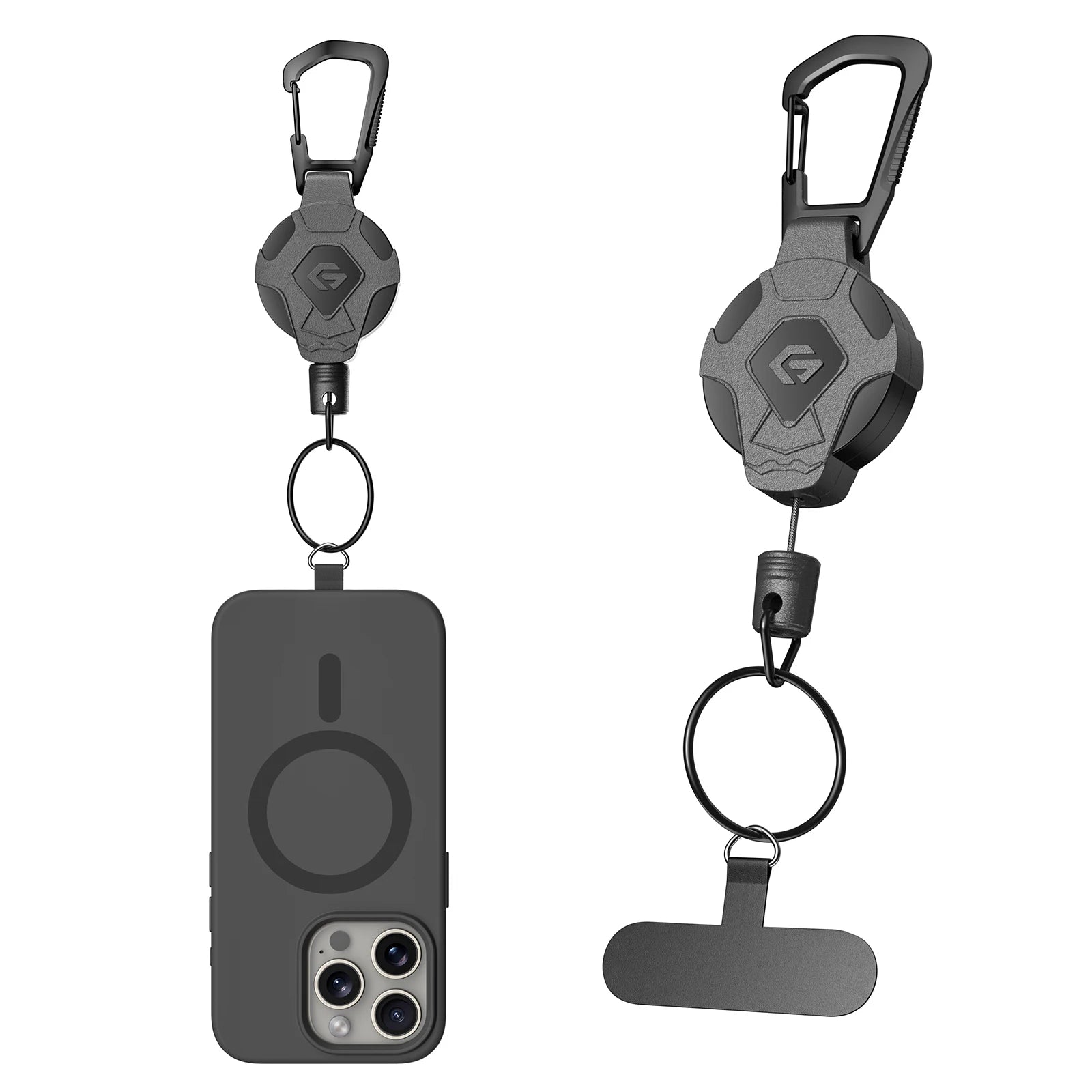 Einziehbarer Schlüsselanhänger mit Clip für Ausweis & Handy