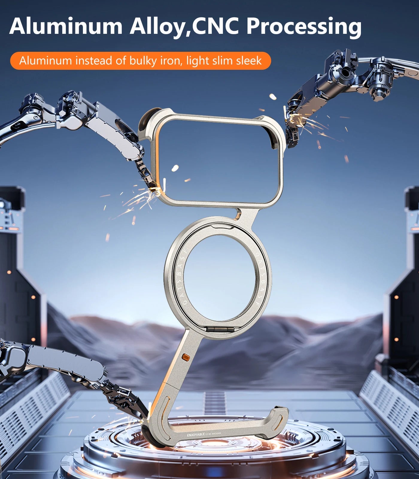 MagSafe metal case for iPhone 17 with rotating stand