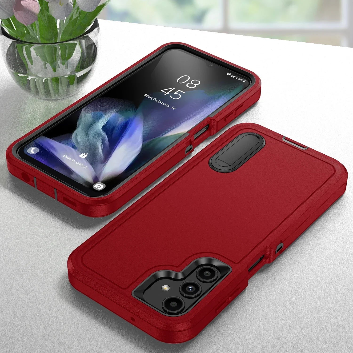 Robust anti-shock case with stand for Samsung