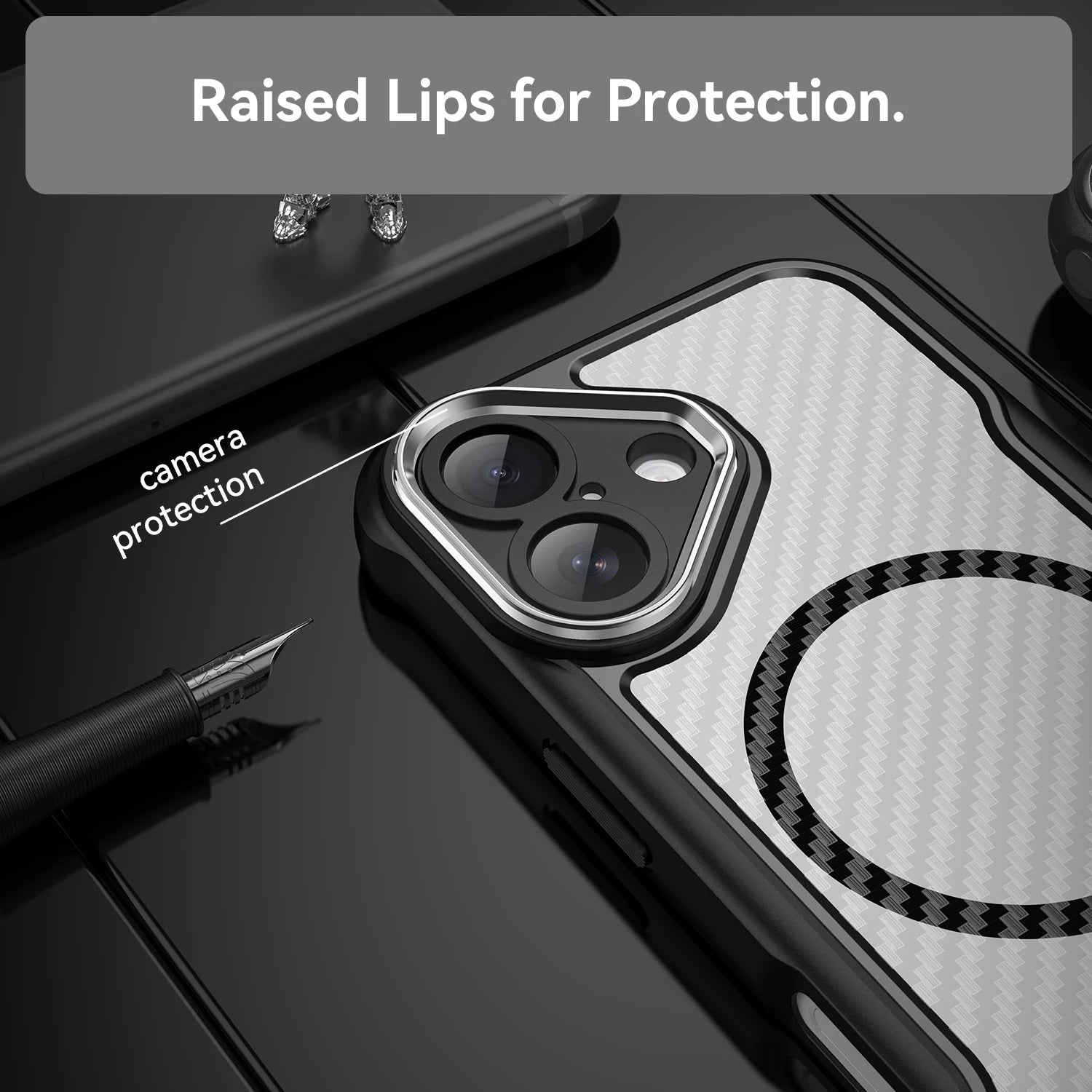 Transparent carbon fiber case for iPhone 17 Pro Max