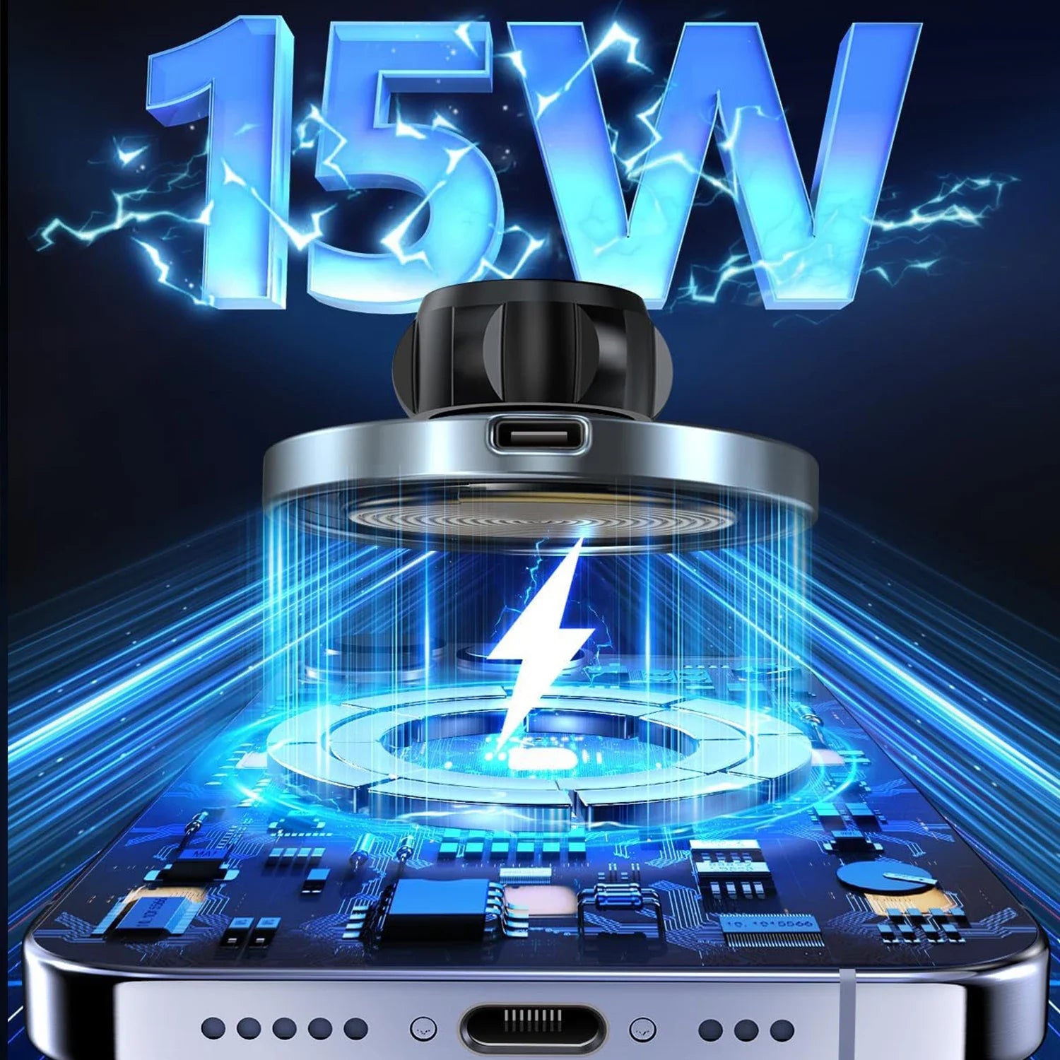 Starker magnetischer 15W kabelloser Auto-Ladeadapter