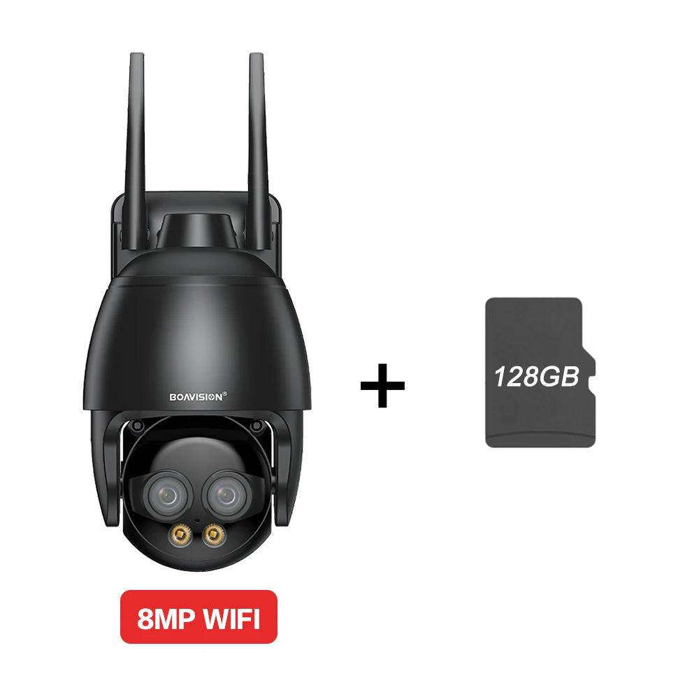 8MP dual-lens WiFi/4G/POE camera with auto tracking