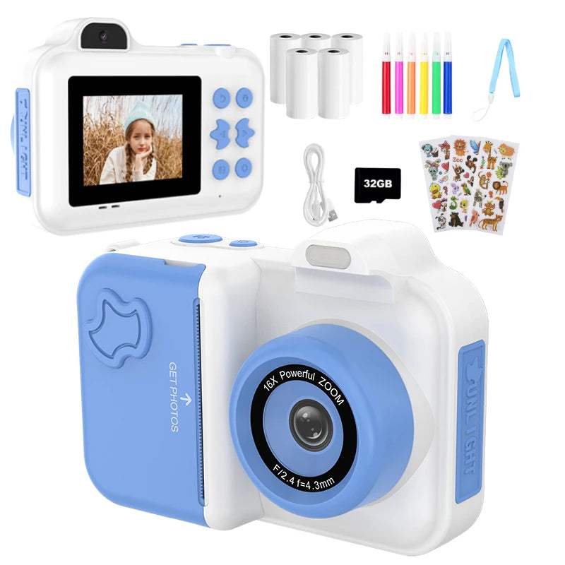 Sofortdruckkamera Kinder Mini HD Video Fotodruck Spielzeug